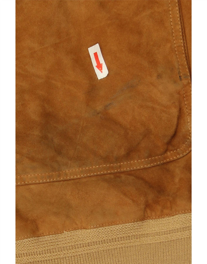 Vintage Herren Wildleder Bomberjacke UK 44 2XL Braunes Leder