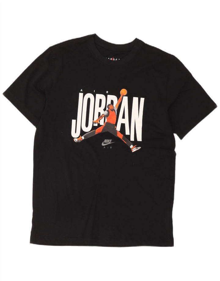 Jordan Herren Grafik-T-Shirt-Oberteil aus mittelschwarzer Baumwolle