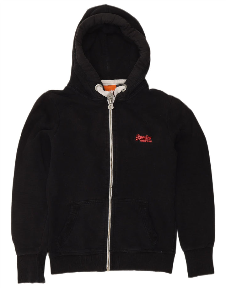 SUPERDRY Damen-Kapuzenpullover mit Reißverschluss, UK 12, mittelschwarz, Baumwolle