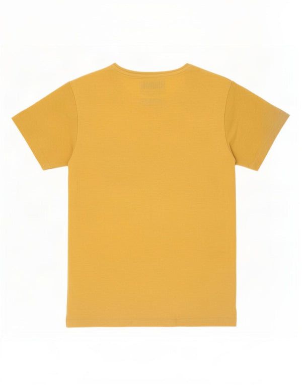 Jack & Jones Mens Graphic T-Shirt Top Medium Yellow Polyester