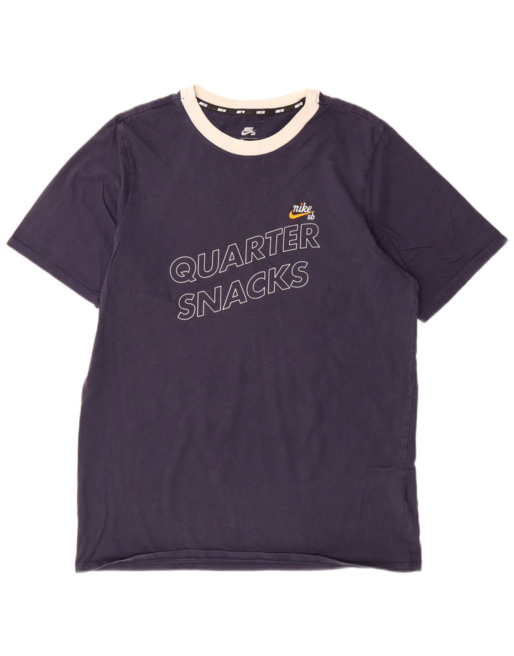 NIKE Herren-T-Shirt mit Grafik, mittelgroß, marineblau, Baumwolle