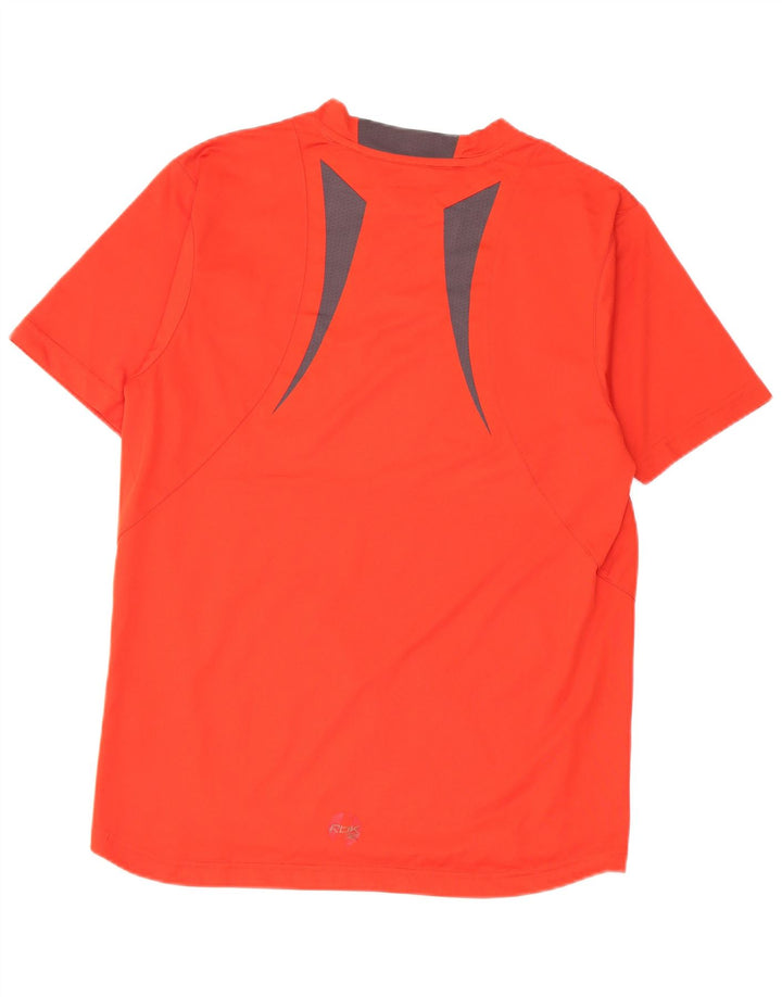 Reebok Herren T-Shirt Top Mittelrotes Colourblock-Polyester
