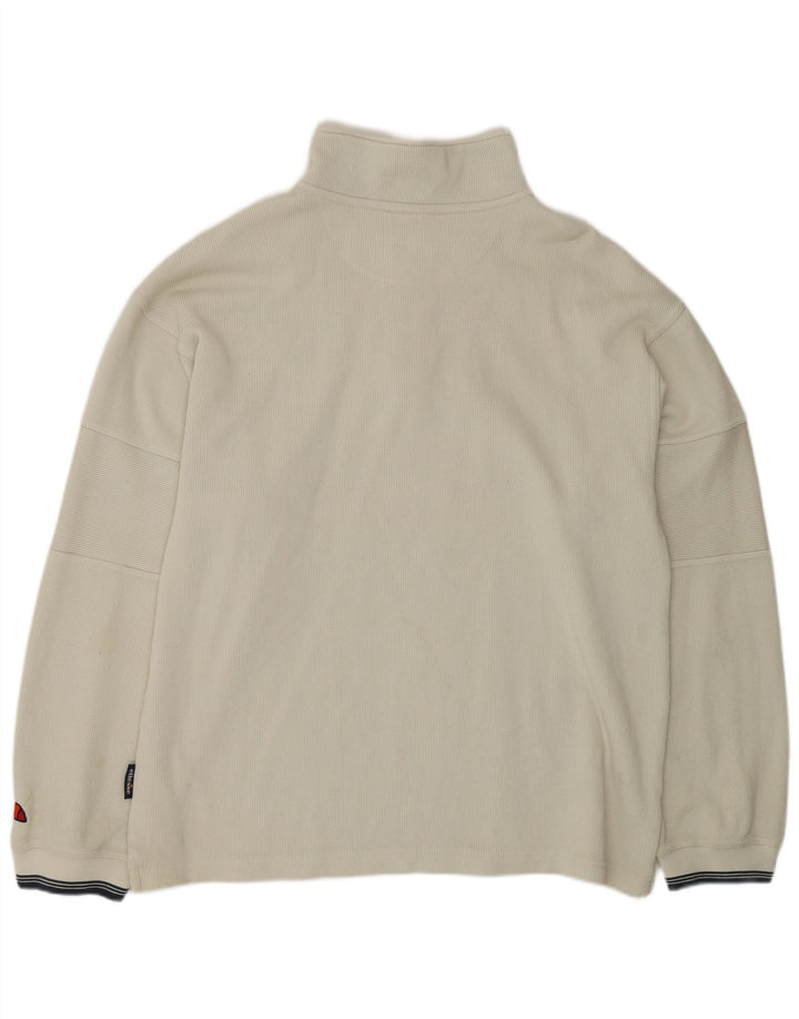 ELLESSE Herren-Sweatshirt mit Reißverschluss am Hals, XL, graue Baumwolle