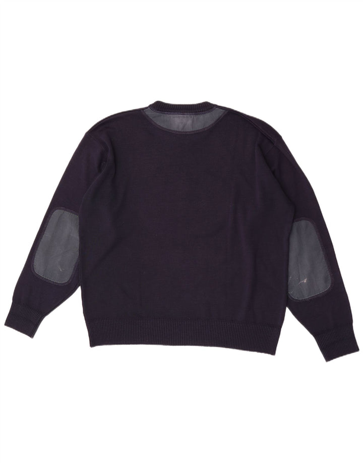 Blue Drake Herren-Pullover mit grafischem Rundhalsausschnitt, Größe L, Marineblau