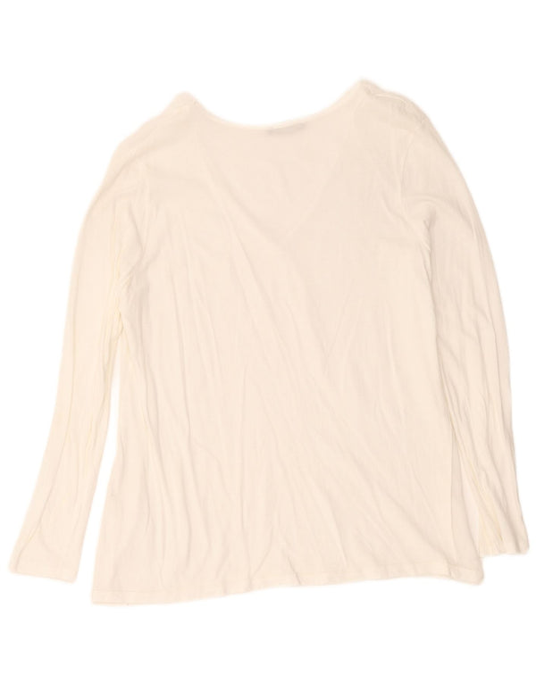 Zara Damen Top Langarm UK 14 Large Weiß