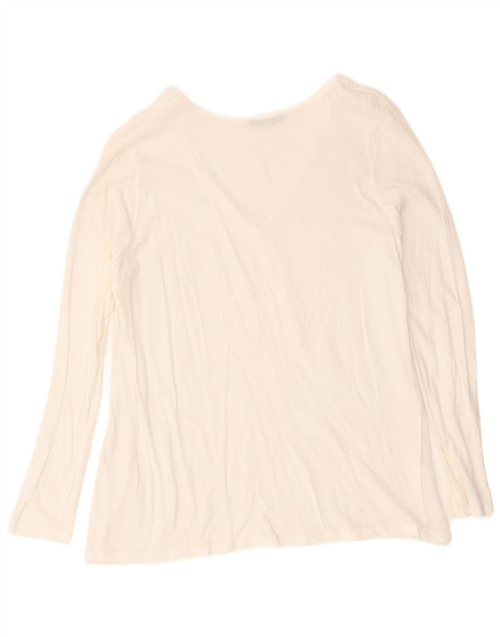 Zara Damen Top Langarm UK 14 Large Weiß