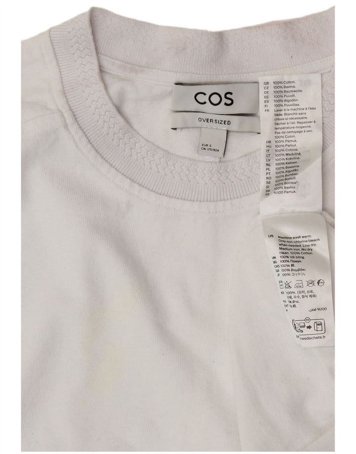 COS Herren-T-Shirt in Übergröße, Größe S, weiße Baumwolle
