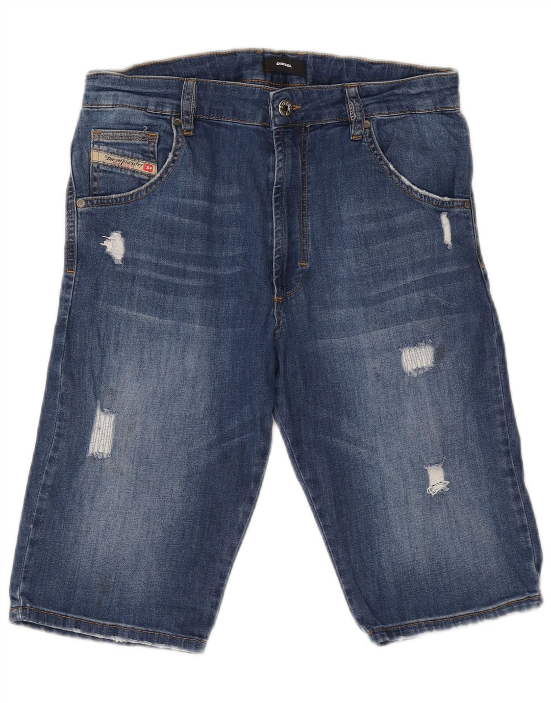 Diesel Jungen Jeansshorts im Distressed-Look, 15–16 Jahre, W30, blaue Baumwolle