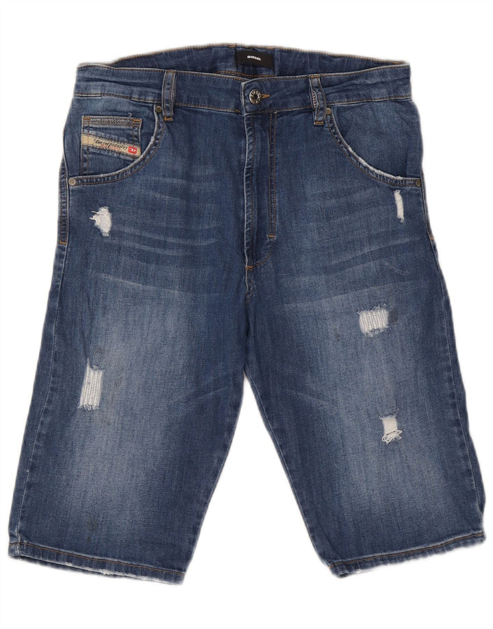 Diesel Jungen Jeansshorts im Distressed-Look, 15–16 Jahre, W30, blaue Baumwolle