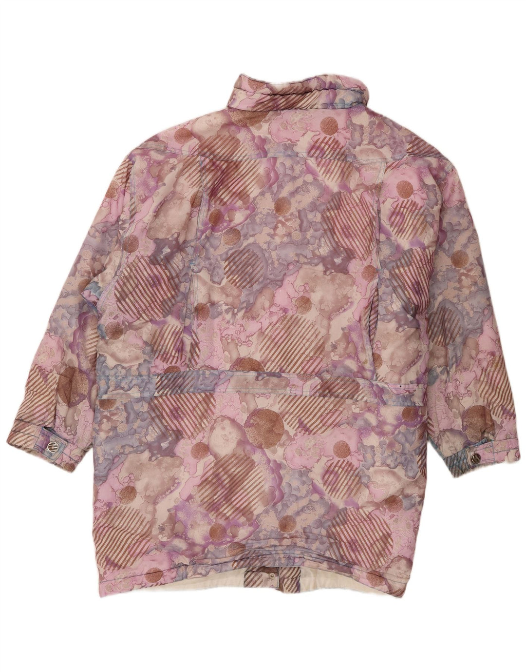 Vintage Damen-Windbreaker-Mantel mit abstraktem Muster, EU 42, groß, Lila