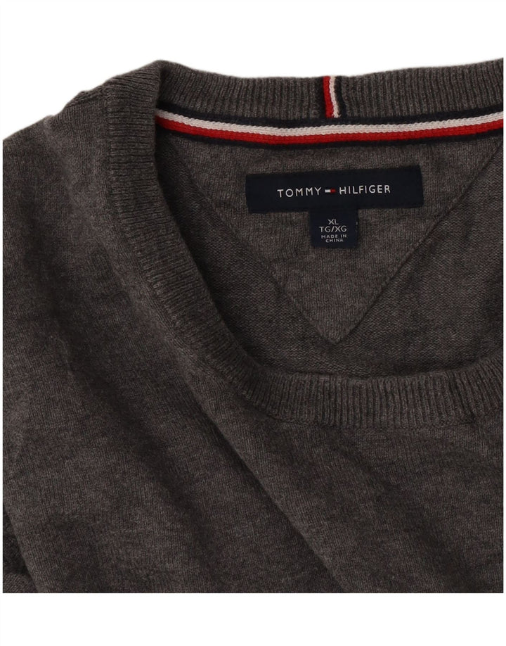 Tommy Hilfiger Herren-Pullover mit Rundhalsausschnitt, XL, Grau