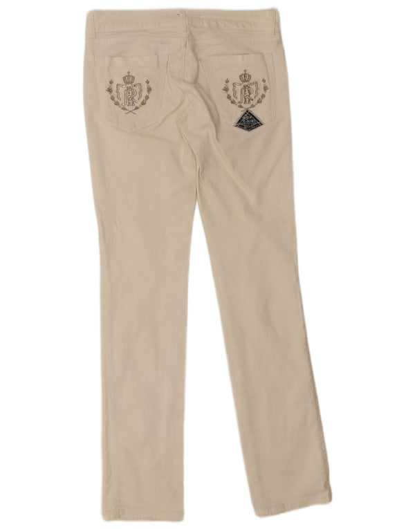 Roy Rogers Damen Skinny Jeans IT 43 Medium W29 L34 Weiße Baumwolle