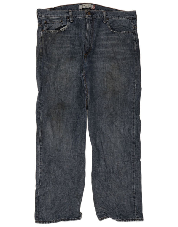 Levi's Herren 569 Distressed Loose Fit Straight Jeans W38 L32 Blaue Baumwolle