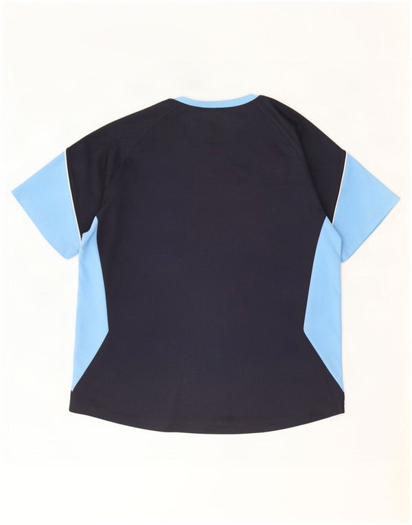 Adidas Herren T-Shirt Top UK 46/48 XL Marineblau Colourblock Polyester