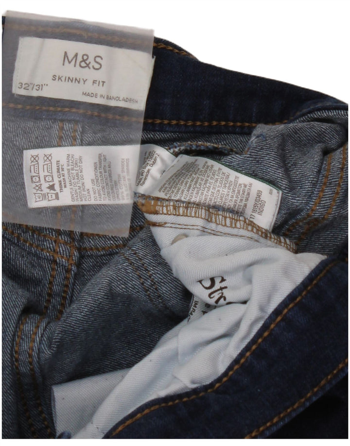 MARKS & SPENCER Damen Skinny Jeans W32 L29 Blaue Baumwolle