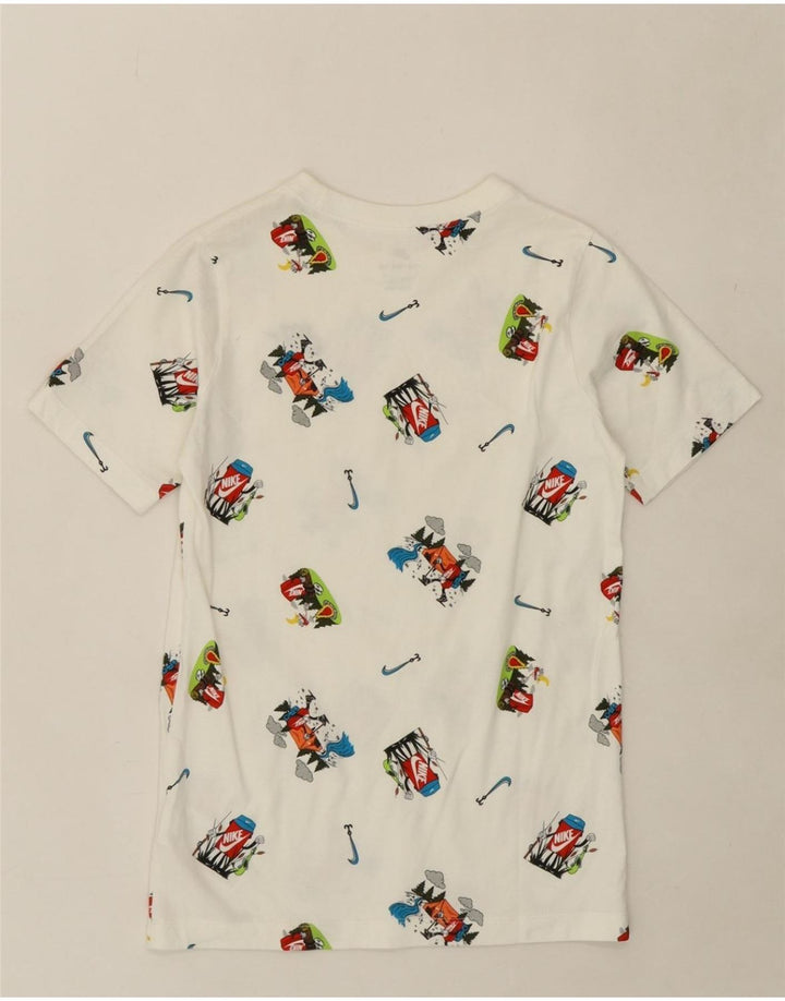 NIKE Boys Abstract Pattern Graphic T-Shirt Top 12-13 Years Large Off White Vintage Nike and Second-Hand Nike from Messina Hembry 