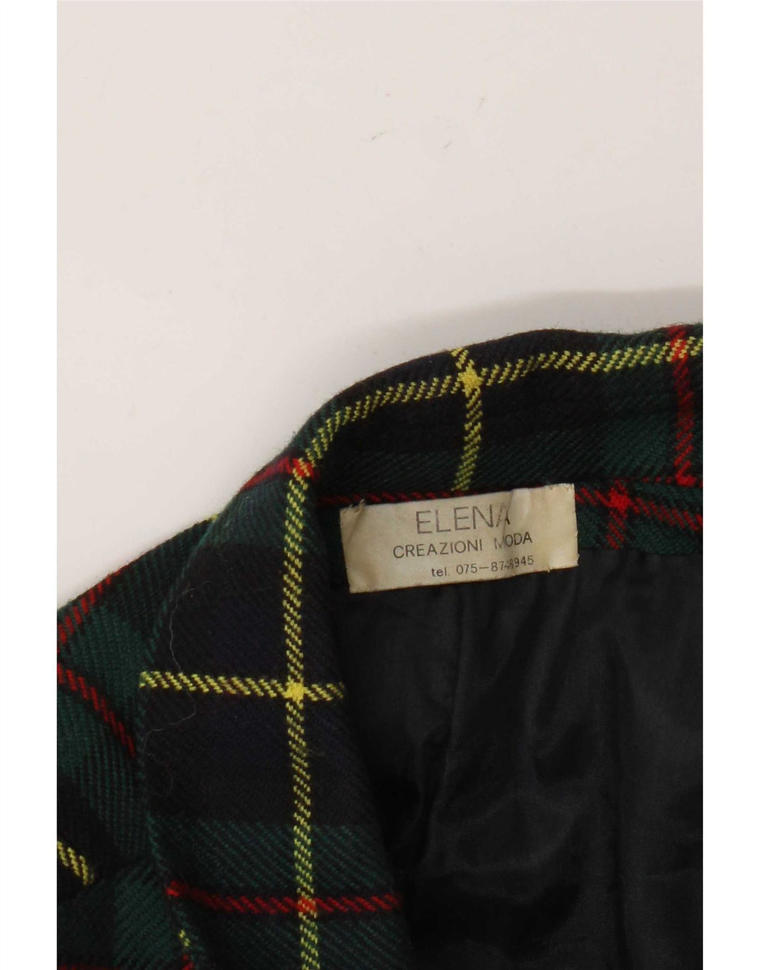 Vintage Damen 2-Knopf-Blazerjacke UK 16 Großer grüner Karo