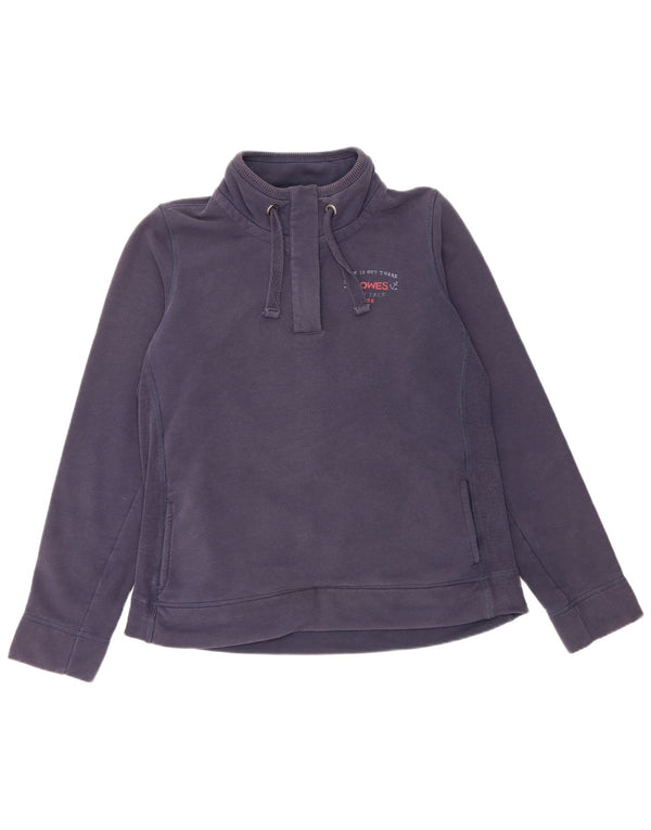 Fat Face Damen-Sweatshirt mit grafischem Knopfkragen, Gr. 40, Marineblau