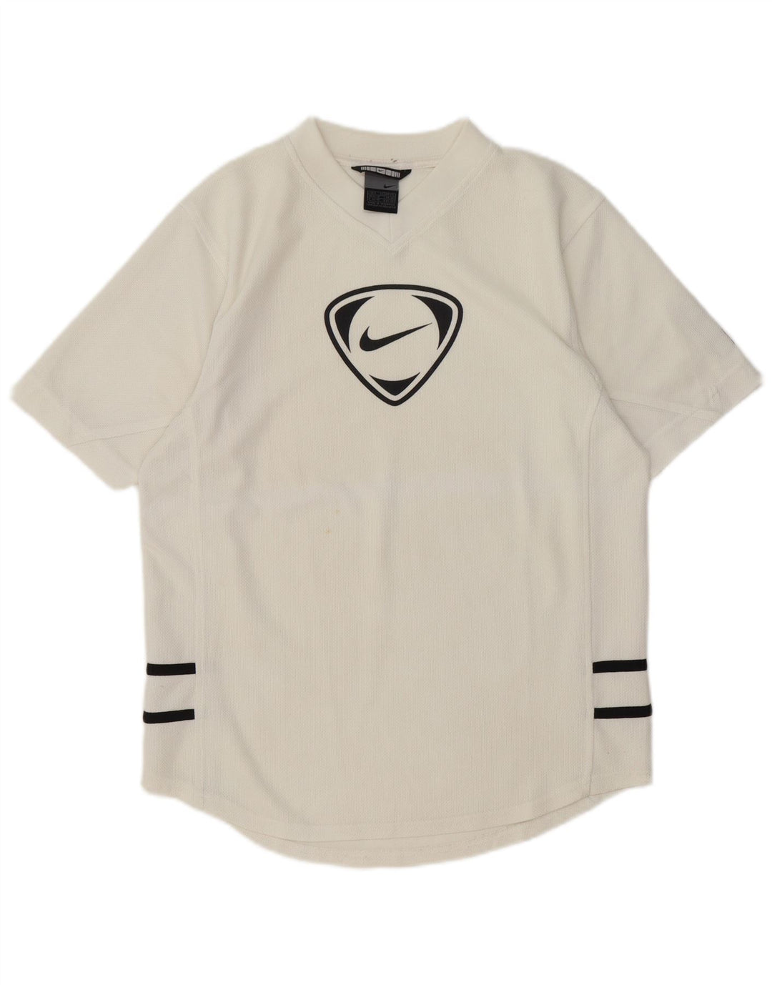 Nike Herren-T-Shirt mit Grafik, UK, Größe 36/38, klein, weiß gestreift, Polyester