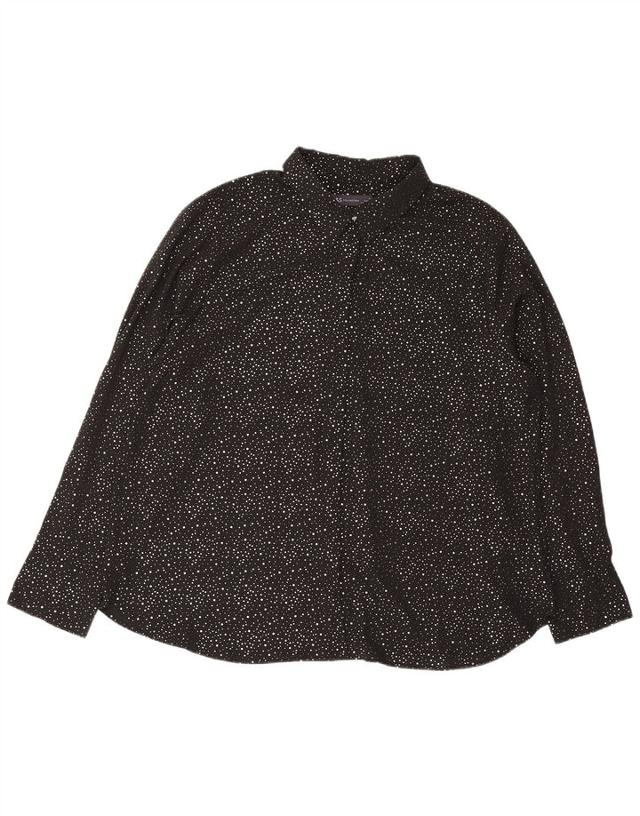 Marks & Spencer Damen-Hemdbluse in Übergröße, Gr. 18, XL, Schwarz gefleckt