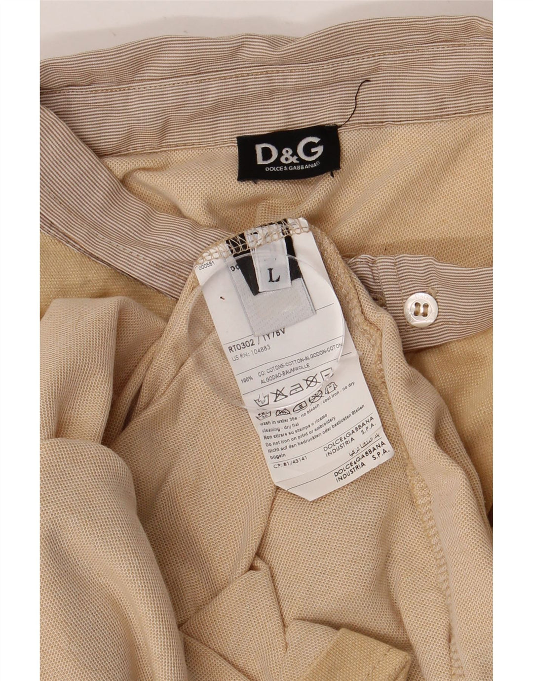 DOLCE & GABBANA Herren-Rugby-Poloshirt, große beige Baumwolle