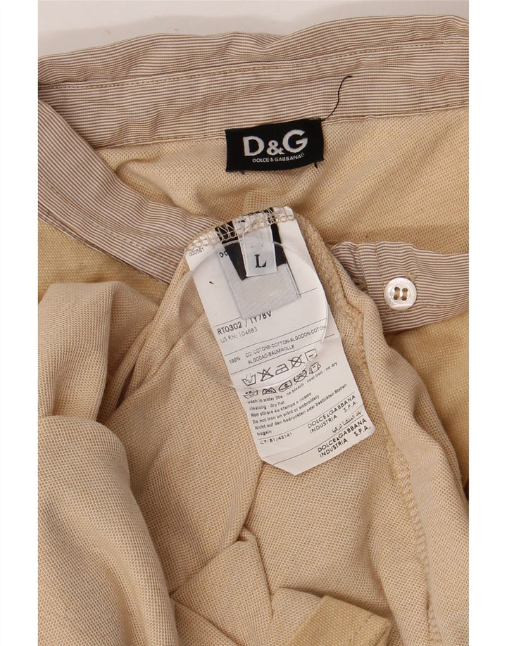 DOLCE & GABBANA Herren-Rugby-Poloshirt, große beige Baumwolle