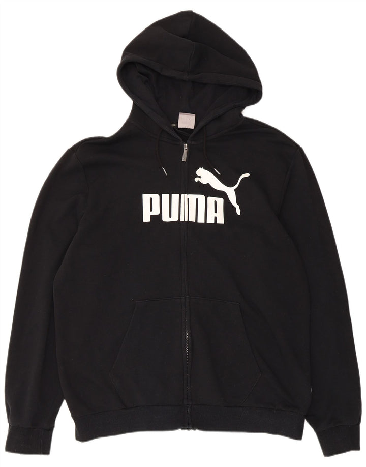 Puma Herren Graphic Zip Hoodie Pullover Große schwarze Baumwolle