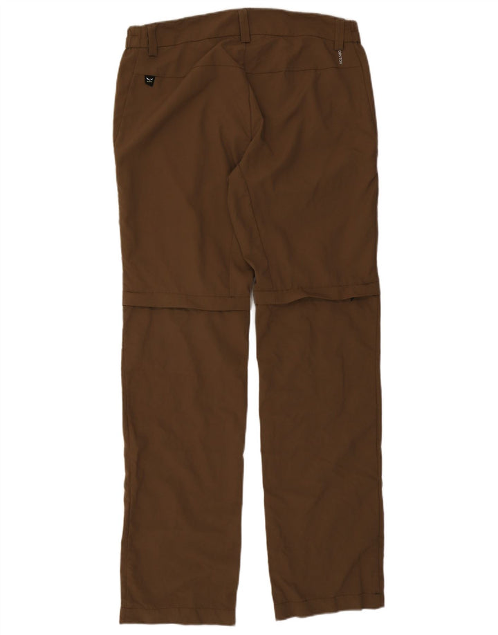 Vintage Herren Straight Chino Hose Medium W32 L32 Braunes Polyamid