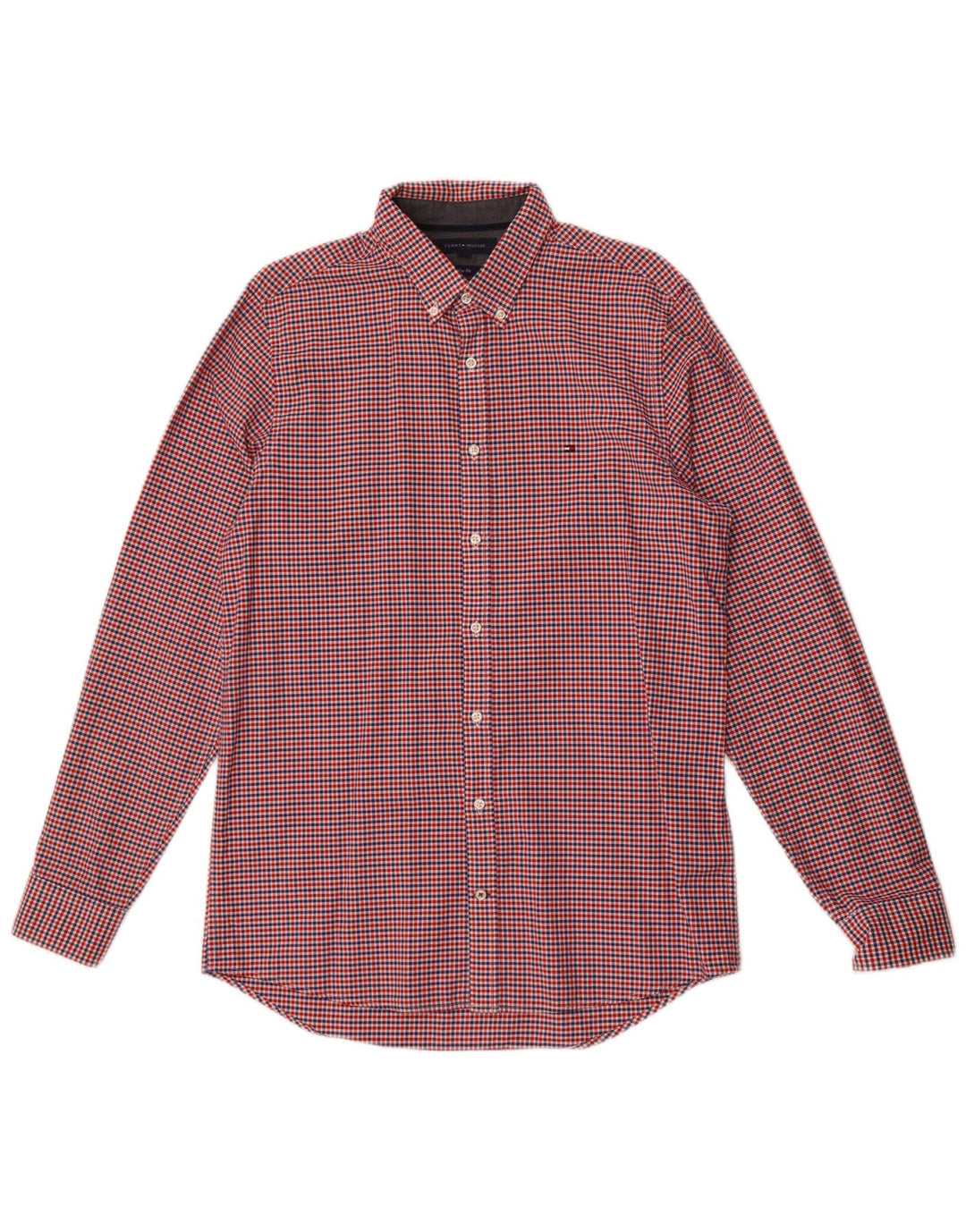 Tommy Hilfiger Herren-Slim-Fit-Hemd, groß, mehrfarbig, Gingham-Baumwolle
