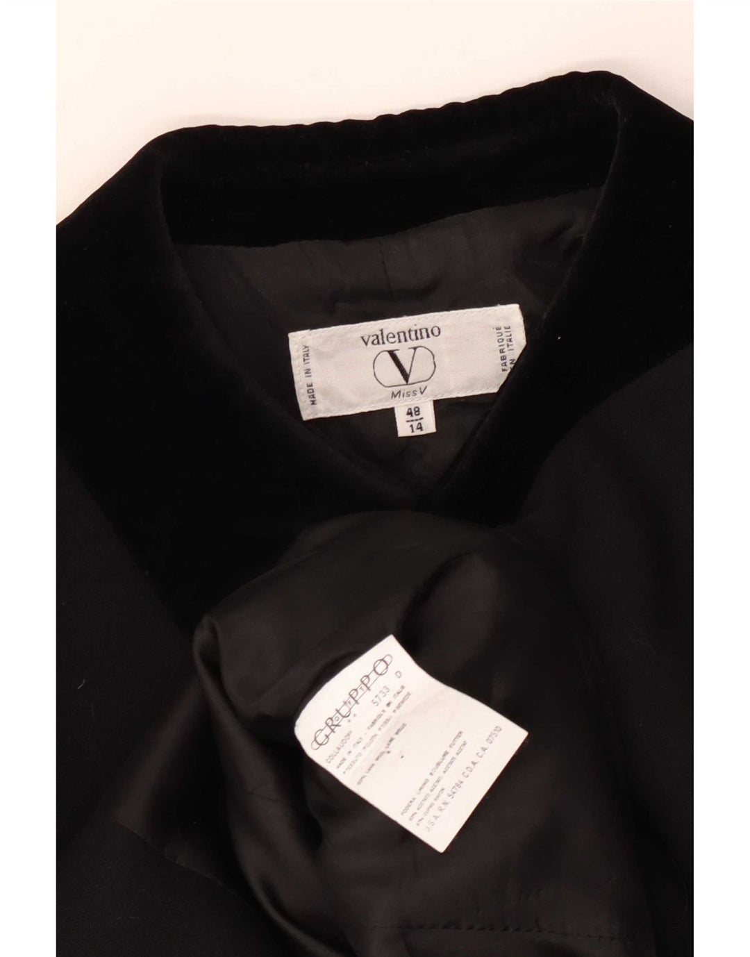 Valentino Damen-Blazerjacke mit 5 Knöpfen, UK 14, Größe L, schwarze Colourblock-Wolle