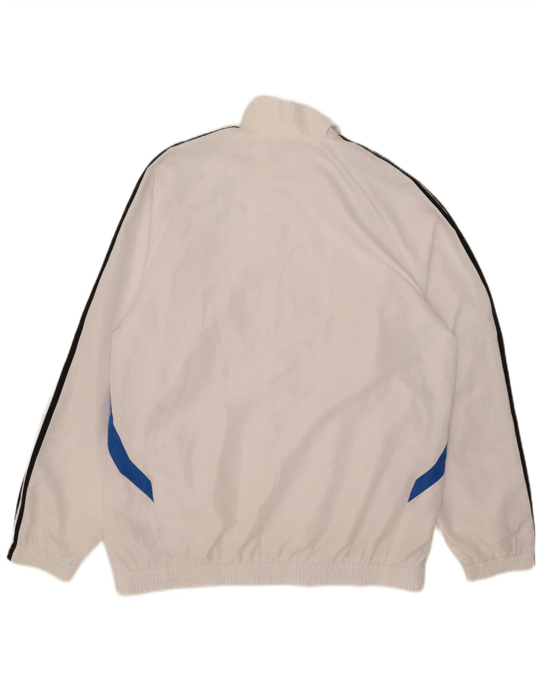 Adidas Herren-Trainingsanzugoberteil, UK-Größe 42/44, großes weißes Colourblock-Polyester