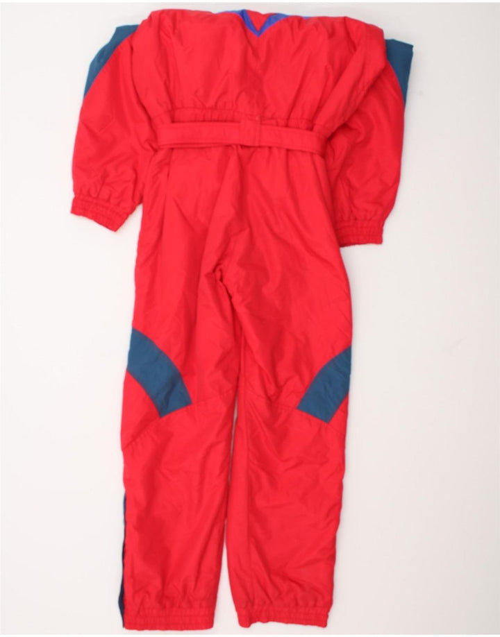 Brugi Damen-Skioverall mit Kapuze, IT 44, mittelrotes Colourblock-Polyamid
