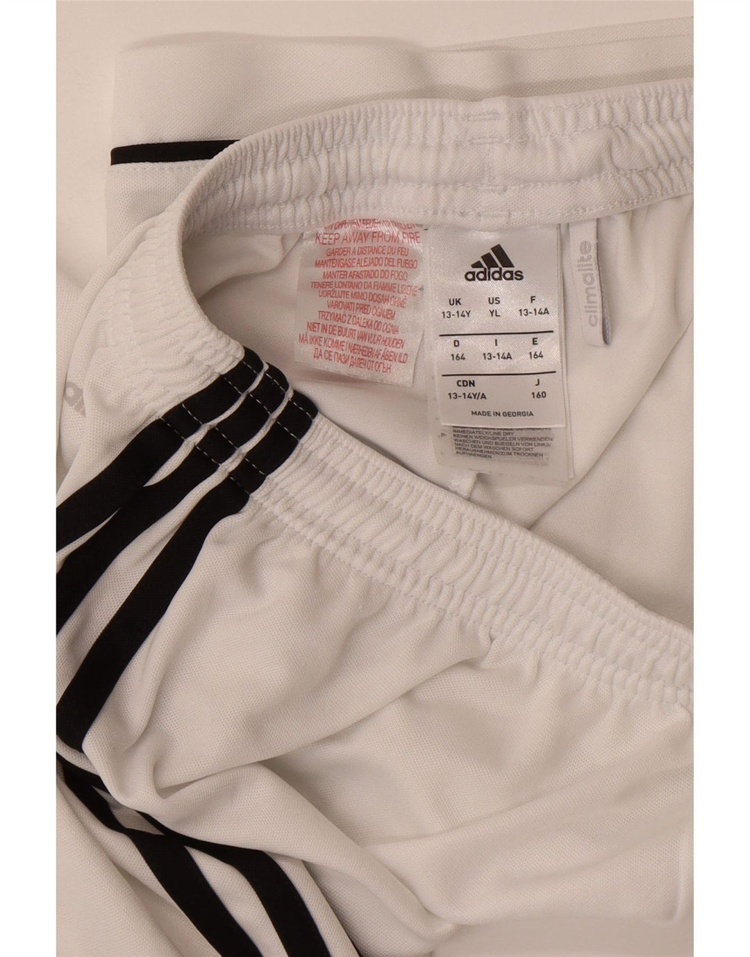 Adidas Boys Climalite Sport Shorts 13-14 Years White Polyester