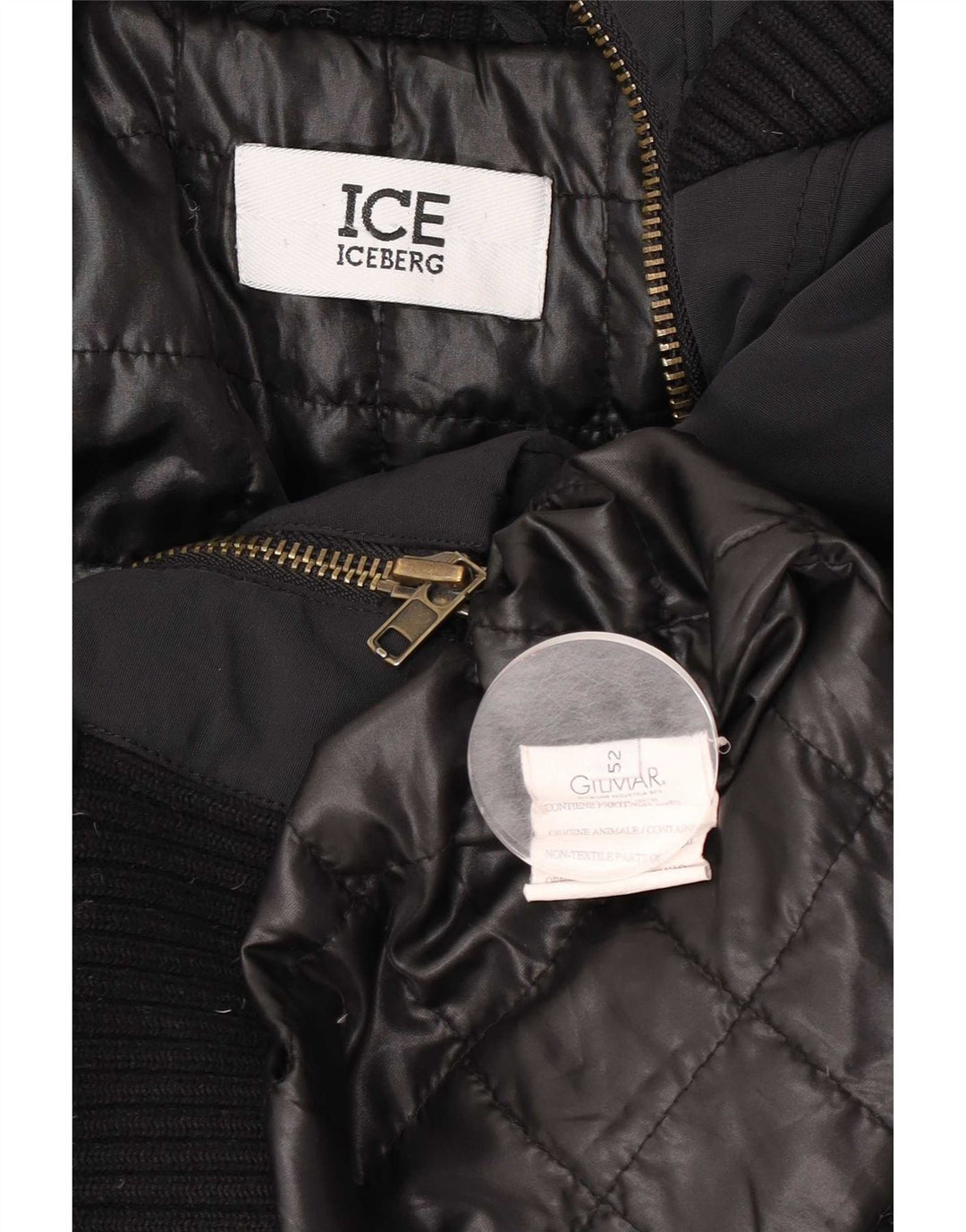 Iceberg Damen Wattierte Jacke IT 52 2XL Schwarz