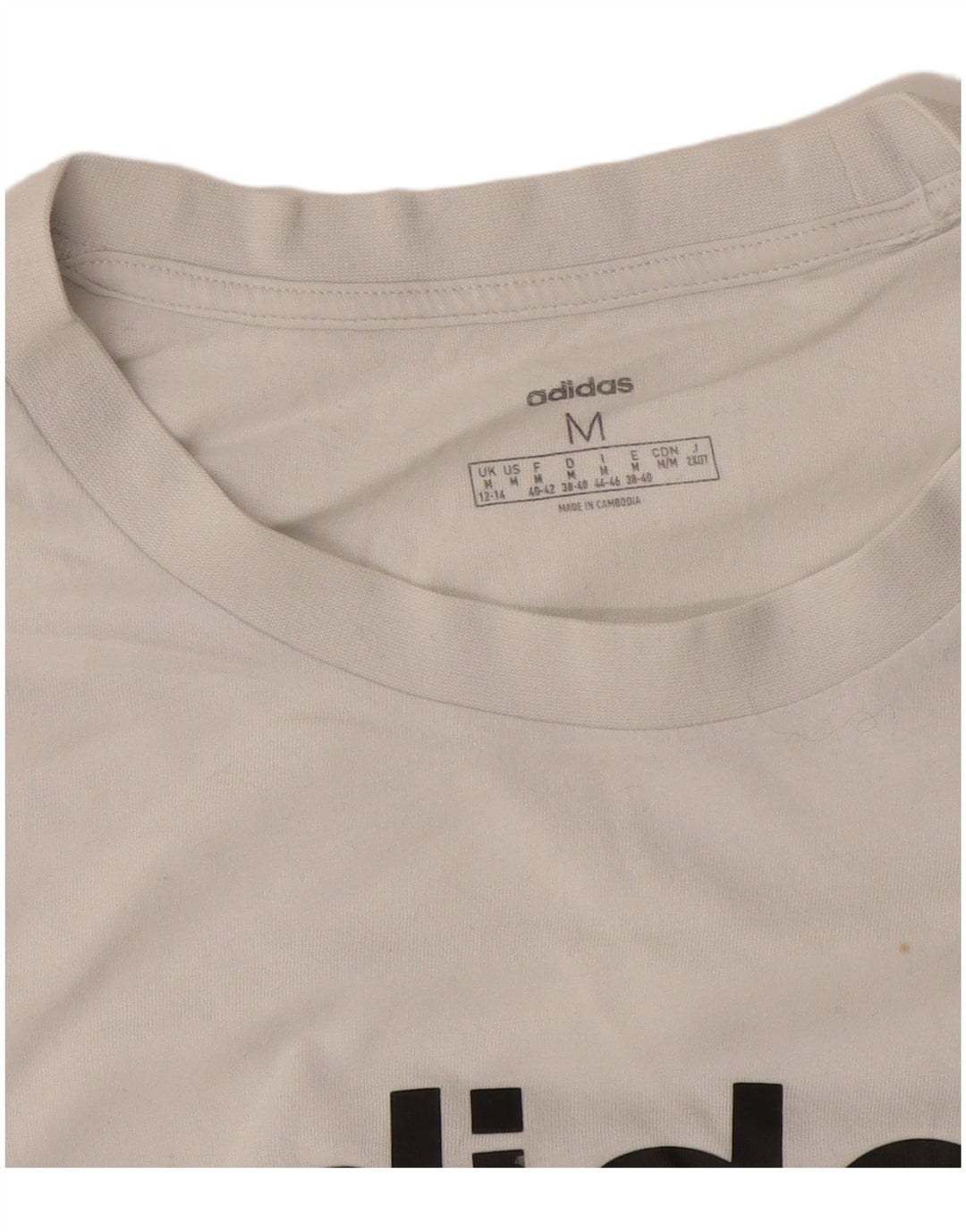 Adidas Damen Graphic T-Shirt Top UK 12/14 Medium Weiß