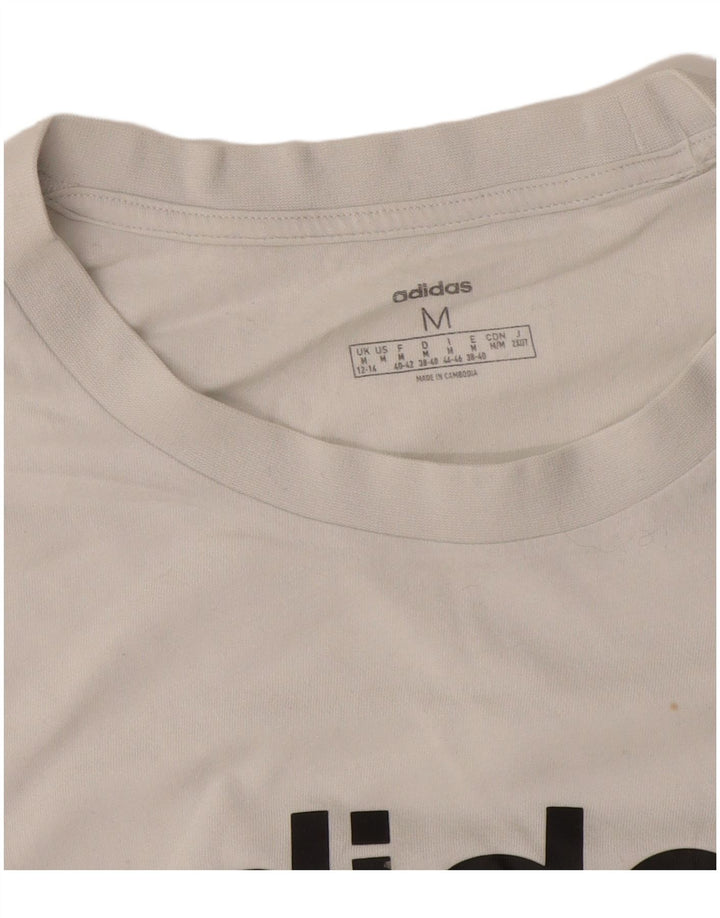 Adidas Damen Graphic T-Shirt Top UK 12/14 Medium Weiß