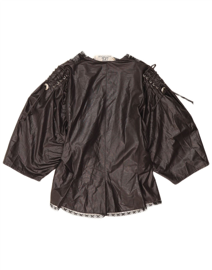 VINTAGE Damen-Cardigan mit 3/4-Ärmeln, UK-Gr. 10, Größe S, Schwarz