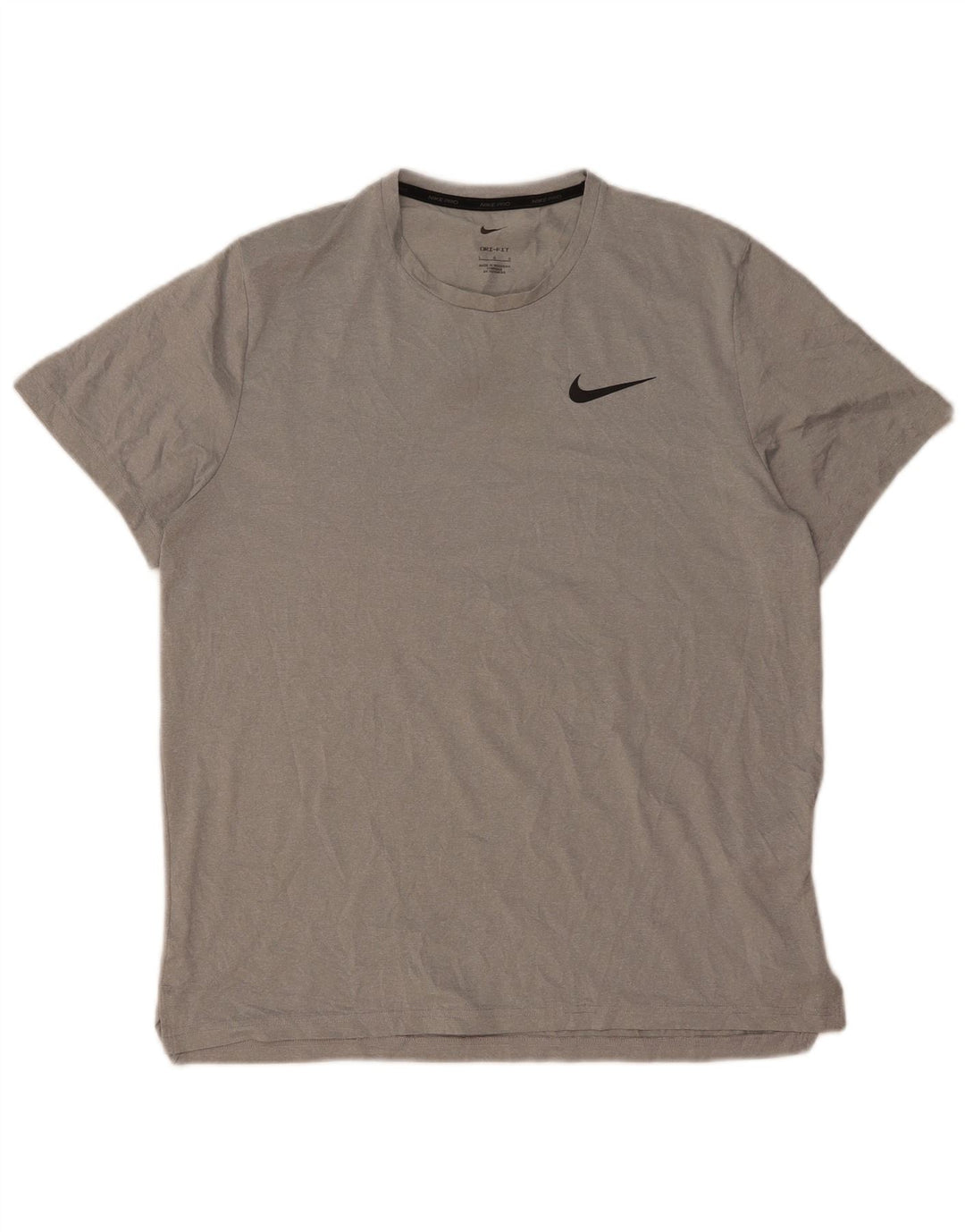 Nike Herren Dri Fit T-Shirt Top Large Grau Polyester