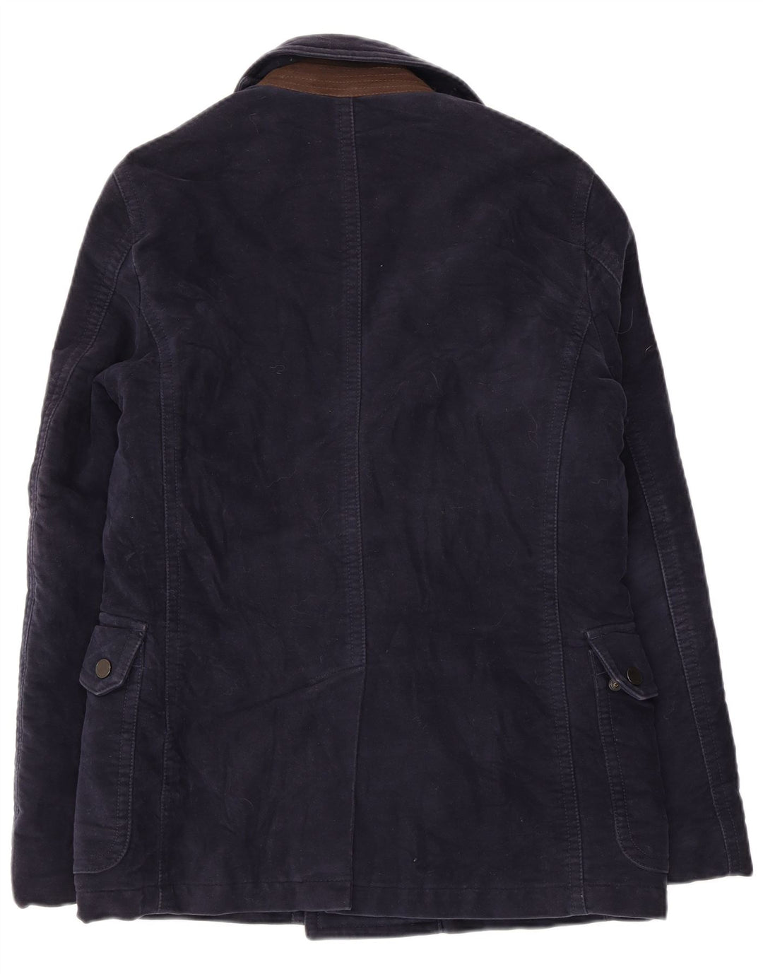 Henry Cottons Herren Pea Coat IT 46 Small Marineblaue Baumwolle