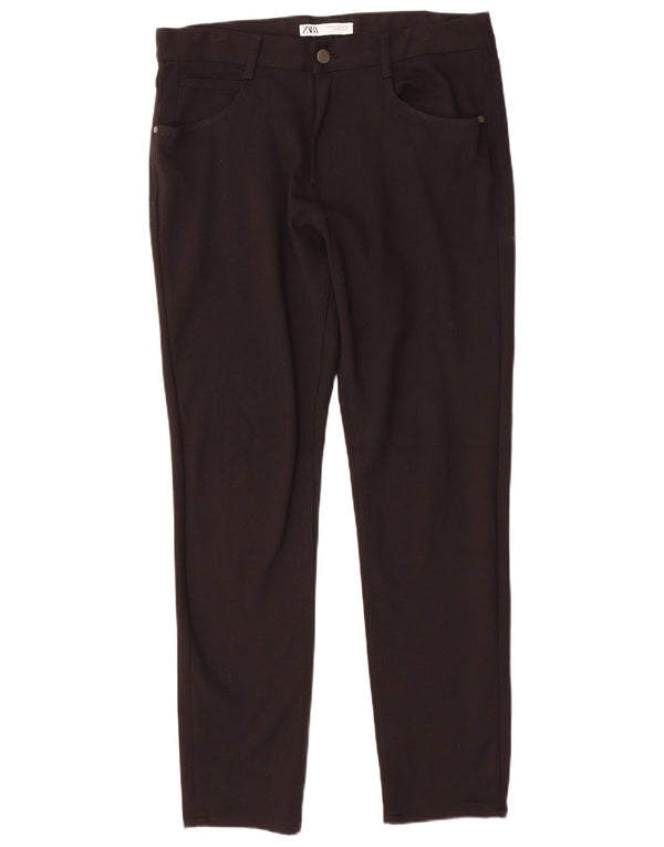 Zara Herren Slim Casual Hose EU 42 Large W32 L31 Schwarze Baumwolle