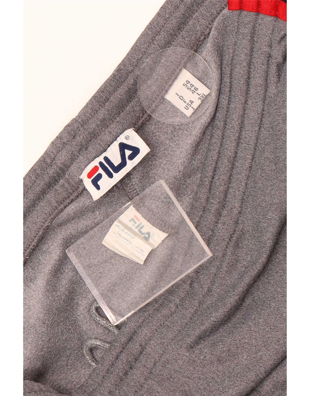 Fila Herren-Trainingshose, groß, graues Colourblock-Polyester