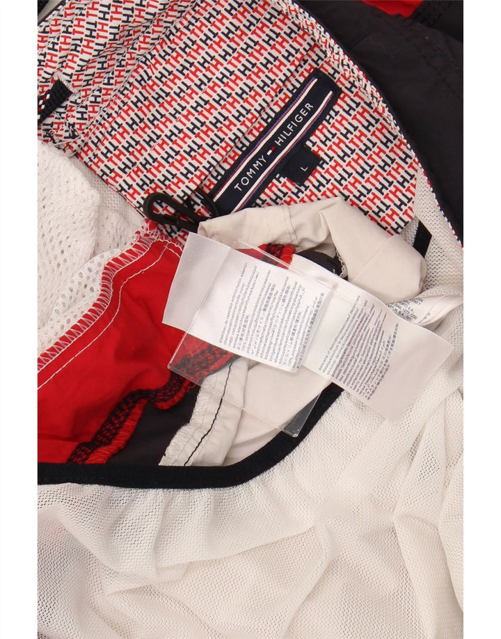 TOMMY HILFIGER Herren-Badeshorts mit Grafik, groß, gebrochenes Weiß, Farbblock