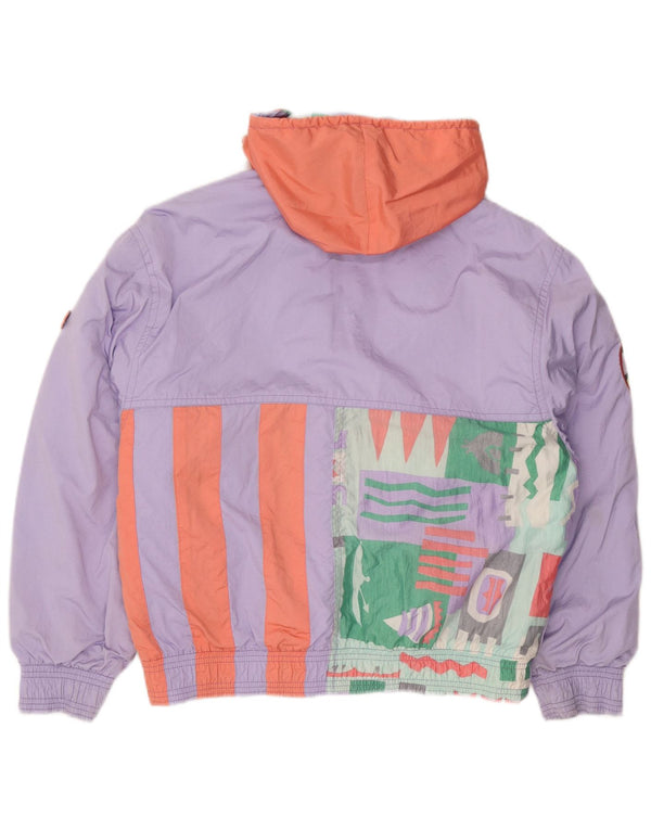 Vintage Damen Skijacke mit Kapuze UK 18 XL Lila Farbblock