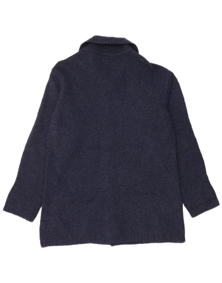 Trussardi Herren-Strickjacke, groß, marineblaue Merinowolle