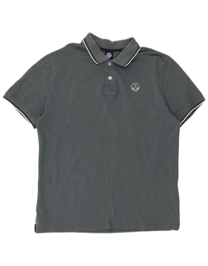 North Sails Herren-Poloshirt aus mittelgrauer Baumwolle