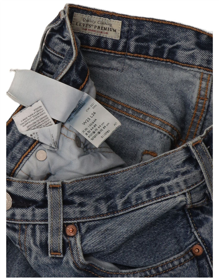 Levi's Damen 501 Straight Jeans W25 L26 Blaue Baumwolle