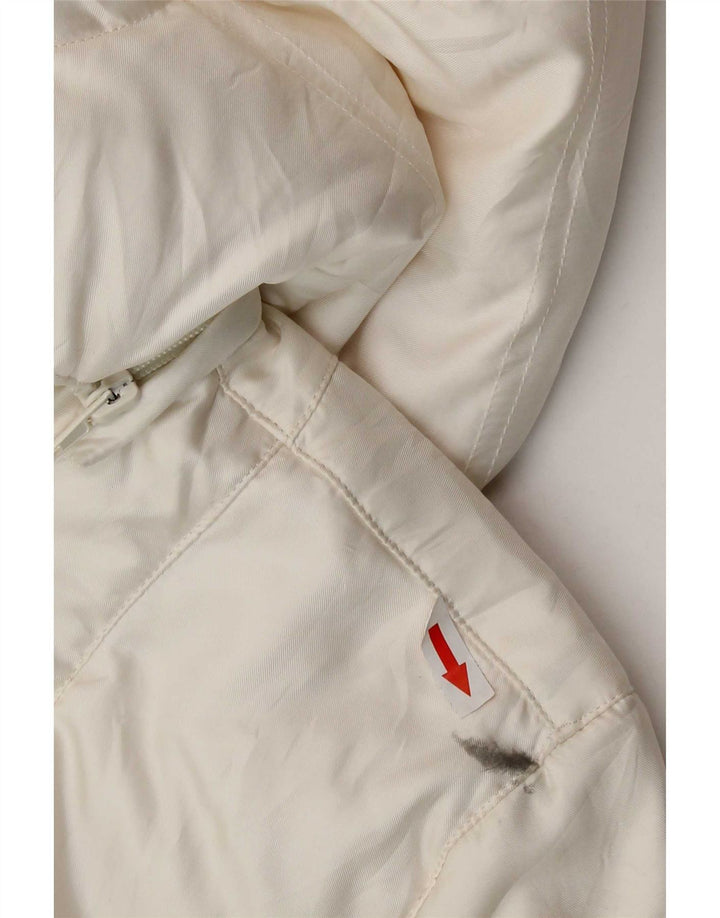 Fila Wattierte Damenjacke mit Kapuze, UK 14, Größe L, Weiß, Polyester
