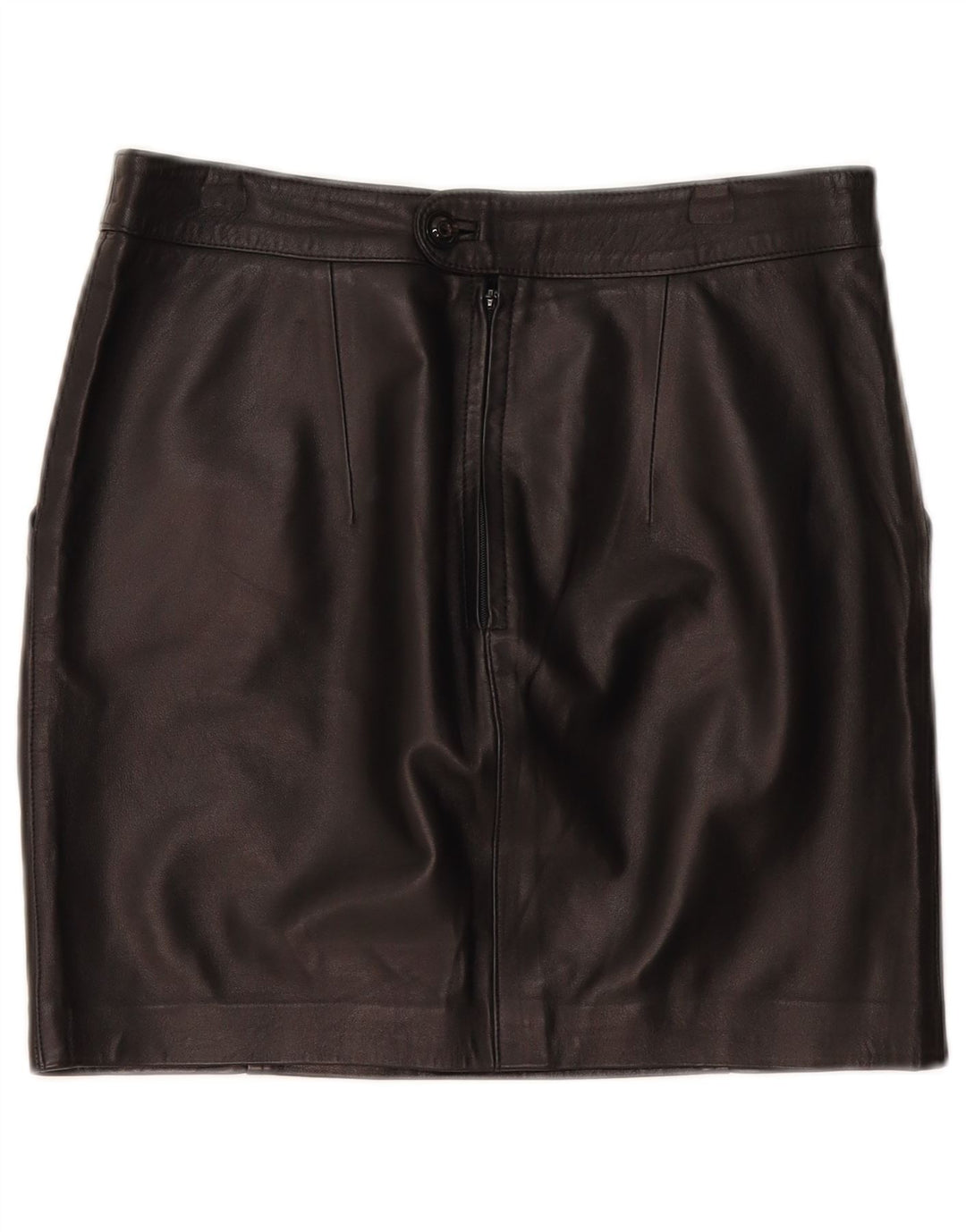 Vintage Damen Mini Lederrock W30 Medium Schwarz