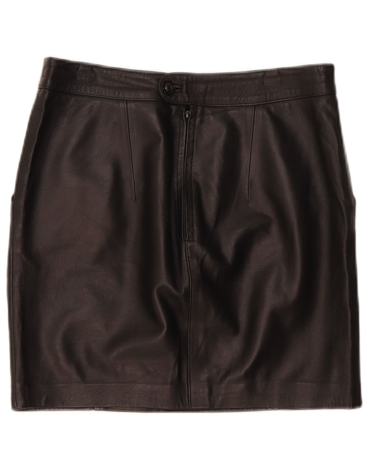 Vintage Damen Mini Lederrock W30 Medium Schwarz