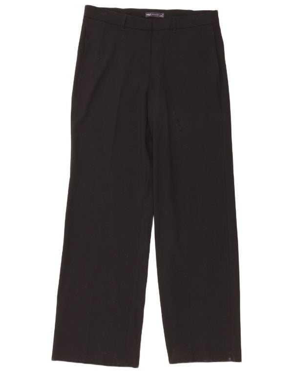 Marks & Spencer Damen-Anzughose mit gerader Passform, Gr. 44, Größe L, W34, L32, Schwarz